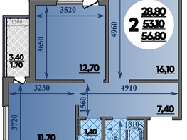 Продается 2-комнатная квартира ЖК Парк у дома, литера 7.1, 56.8  м&sup2;, 11763280 рублей