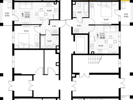 Продается 2-комнатная квартира ЖК Кипарис, литер 6, 56.7  м&sup2;, 19561500 рублей