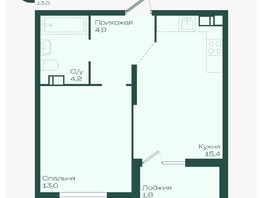 Продается 1-комнатная квартира ЖК Ботаника, литер 1.1, 39.3  м&sup2;, 6366600 рублей