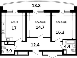 Продается 2-комнатная квартира ЖК Лучший, 67.7  м&sup2;, 10500000 рублей