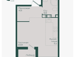 Продается Студия ЖК Ботаника, литер 1.1, 29.6  м&sup2;, 5138560 рублей