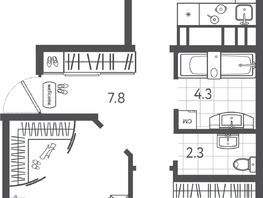 Продается 2-комнатная квартира ЖК Все Свои ВИП, литера 6, 63.5  м&sup2;, 14605000 рублей