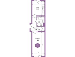 Продается 1-комнатная квартира ЖК Бауинвест, литера 6.1, 43.9  м&sup2;, 7260171 рублей