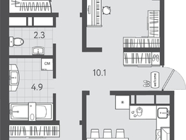 Продается 3-комнатная квартира ЖК Все Свои ВИП, литера 3, 89.7  м&sup2;, 18119400 рублей