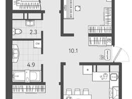 Продается 3-комнатная квартира ЖК Все Свои ВИП, литера 3, 88.3  м&sup2;, 19337700 рублей