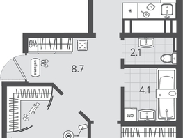 Продается 2-комнатная квартира ЖК Все Свои ВИП, литера 3, 62.05  м&sup2;, 14767900 рублей