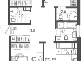Продается 3-комнатная квартира ЖК Все Свои ВИП, литера 3, 89.6  м&sup2;, 19622400 рублей