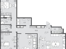 Продается 3-комнатная квартира ЖК Все Свои ВИП, литера 3, 112  м&sup2;, 29120000 рублей