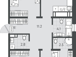 Продается 3-комнатная квартира ЖК Все Свои ВИП, литер 4, 90.45  м&sup2;, 20984400 рублей