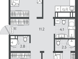 Продается 3-комнатная квартира ЖК Все Свои ВИП, литер 4, 89.25  м&sup2;, 18653250 рублей