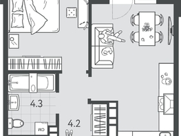 Продается 1-комнатная квартира ЖК Все Свои ВИП, литер 4, 37.4  м&sup2;, 9350000 рублей