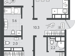 Продается 3-комнатная квартира ЖК Все Свои ВИП, литер 4, 88.1  м&sup2;, 20439200 рублей