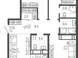 Продается 3-комнатная квартира ЖК Все Свои ВИП, литер 4, 93.25  м&sup2;, 27975000 рублей