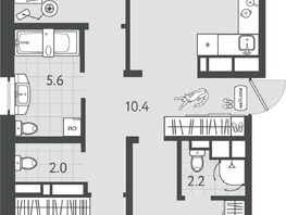 Продается 3-комнатная квартира ЖК Все Свои ВИП, литер 4, 90.35  м&sup2;, 25298000 рублей