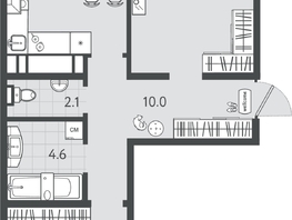 Продается 2-комнатная квартира ЖК Все Свои ВИП, литер 7, 71.5  м&sup2;, 17160000 рублей