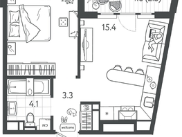 Продается 1-комнатная квартира ЖК Все Свои ВИП, литер 7, 36.95  м&sup2;, 9496150 рублей