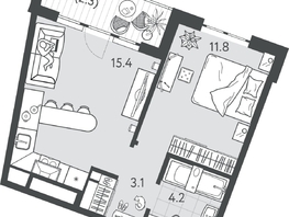 Продается 1-комнатная квартира ЖК Все Свои ВИП, литер 7, 36.65  м&sup2;, 9895500 рублей