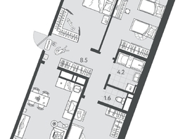 Продается 3-комнатная квартира ЖК Все Свои ВИП, литер 7, 85.4  м&sup2;, 20069000 рублей