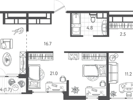 Продается 3-комнатная квартира ЖК Все Свои ВИП, литера 6, 112.85  м&sup2;, 32726500 рублей
