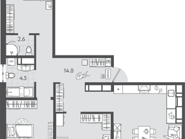 Продается 3-комнатная квартира ЖК Все Свои ВИП, литера 6, 101.55  м&sup2;, 30465000 рублей