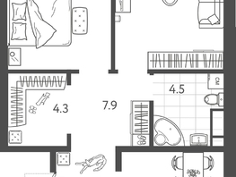 Продается 2-комнатная квартира ЖК Все Свои ВИП, литер 8, 55.1  м&sup2;, 12783200 рублей
