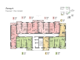 Продается 2-комнатная квартира ЖК Теплые края, литер 4, 56.78  м&sup2;, 6529700 рублей