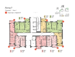 Продается 1-комнатная квартира ЖК Теплые края, литер 7, 40.65  м&sup2;, 6707250 рублей