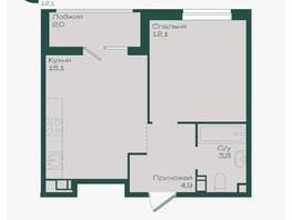 Продается 1-комнатная квартира ЖК Ботаника, литер 1.1, 37.9  м&sup2;, 6124640 рублей