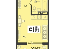 Продается Студия  Улица Им. Генерала Брусилова  д. 20, 23.2  м&sup2;, 4238120 рублей