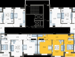 Продается 2-комнатная квартира ЖК Смородина, литера 13, 60.08  м&sup2;, 7570080 рублей
