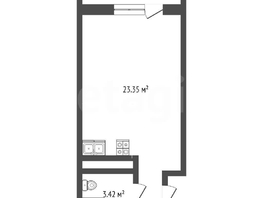 Продается Студия Заполярная ул, 26.7  м&sup2;, 3400000 рублей