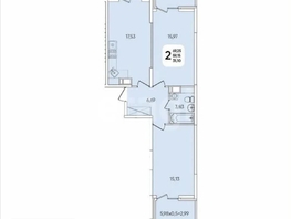 Продается 2-комнатная квартира МКР Любимово, 2 квартал литер 1, 59.2  м&sup2;, 7650000 рублей
