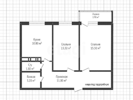 Продается 2-комнатная квартира ЖК Абрикосово, литера 2, 55.6  м&sup2;, 6500000 рублей