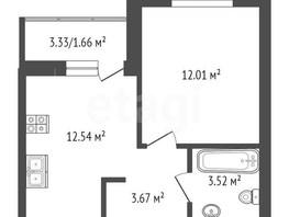 Продается 1-комнатная квартира генерала Корнилова ул, 32.2  м&sup2;, 4250000 рублей