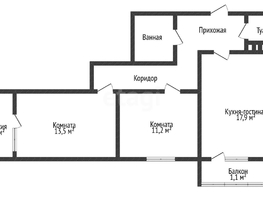 Продается 2-комнатная квартира Домбайская ул, 62.7  м&sup2;, 6300000 рублей