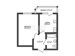 Продается 1-комнатная квартира Позднякова ул, 33.1  м&sup2;, 4200000 рублей