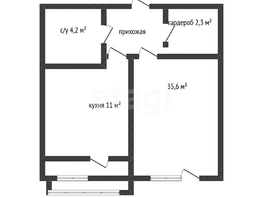 Продается 1-комнатная квартира ЖК Ракурс , литер 7, 35.6  м&sup2;, 4700000 рублей