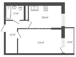 Продается 1-комнатная квартира ЖК Абрикосово, литера 4, 38.7  м&sup2;, 5050000 рублей