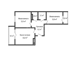 Продается 2-комнатная квартира Домбайская ул, 57  м&sup2;, 6900000 рублей