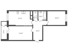 Продается 2-комнатная квартира Западный Обход ул, 51.4  м&sup2;, 5850000 рублей
