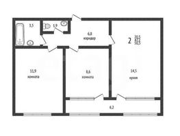 Продается 2-комнатная квартира Героя Пешкова ул, 47.4  м&sup2;, 6800000 рублей