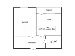 Продается 1-комнатная квартира Западный Обход ул, 33.4  м&sup2;, 4300000 рублей