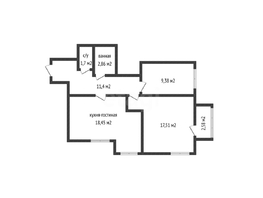 Продается 2-комнатная квартира ЖК Клубный квартал Европа 6, литера 2, 62  м&sup2;, 7500000 рублей
