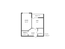 Продается 1-комнатная квартира ЖК Лучший, 34.1  м&sup2;, 6450000 рублей
