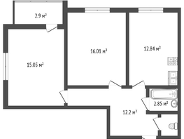 Продается 2-комнатная квартира Шаляпина Ф.И. ул, 59.6  м&sup2;, 5700000 рублей