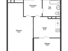 Продается 1-комнатная квартира ЖК Архитектор, литера 2.1, 33.5  м&sup2;, 5550000 рублей