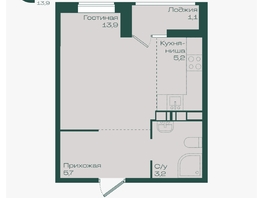 Продается Студия ЖК Ботаника, литер 1.2, 29.2  м&sup2;, 5057674 рублей