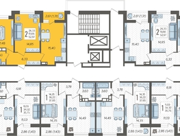 Продается 2-комнатная квартира ЖК Смородина, литера 18, 52.97  м&sup2;, 6886100 рублей