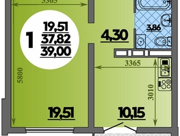 Продается 1-комнатная квартира ЖК Город у моря, литера 23, 39  м&sup2;, 6945500 рублей