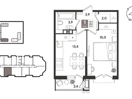 Продается 1-комнатная квартира ЖК Рекорд 2, литера 5, 41.6  м&sup2;, 11265280 рублей